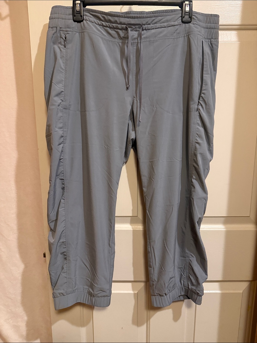 Athleta Light Gray Cropped Track Joggers